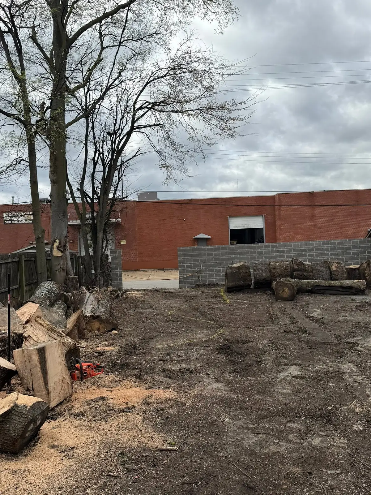 Cleared and graded back lot ready for concrete forming